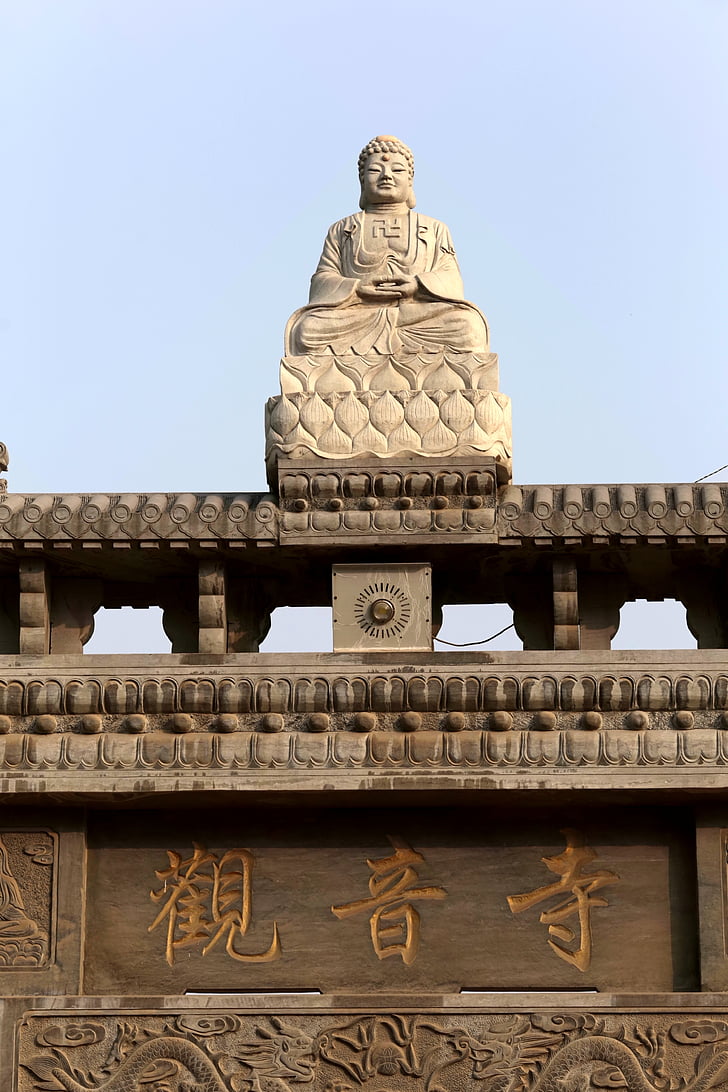 boeddhabeelden, Kwan-yin temple, xinzheng, Boeddha, Shakyamuni Boeddha