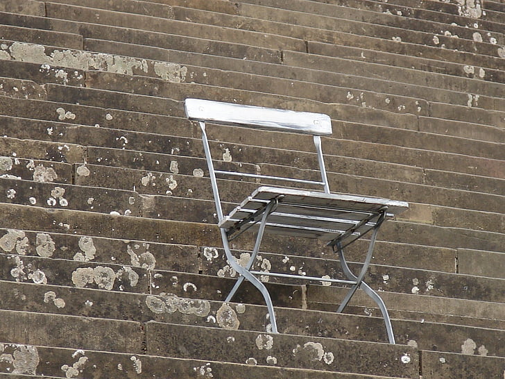 chair, folding chair, stairs