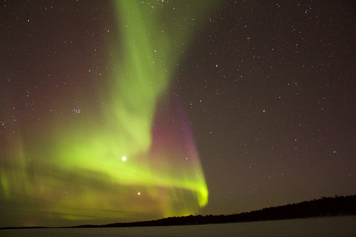 Aurora borealis, Kāvi, debesis, naktī, fenomens, gaismas, daba