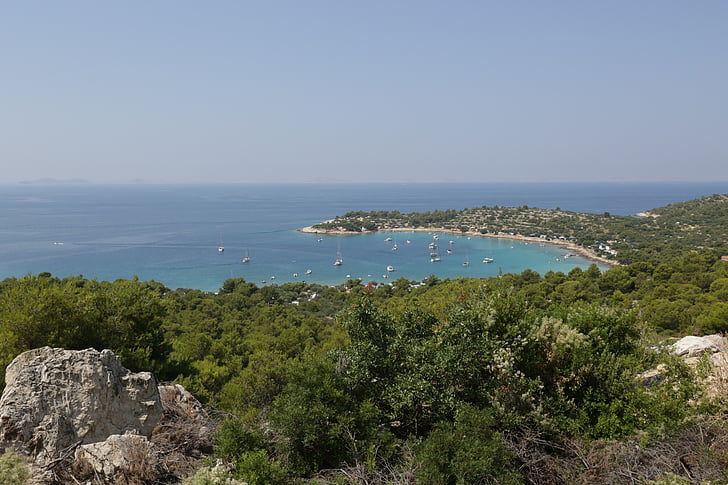 Croácia, reservado (a), Baía de mar, paisagem, Panorama, mar, praia