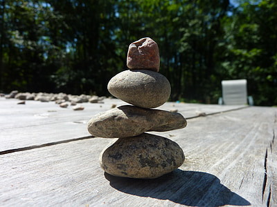 ισορροπία, τοτέμ, πέτρα, σωρός, πλακόστρωτα, αρμονία, βότσαλο
