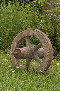 roda velha, roda, carrinho, velho, atreva-se, de madeira, plano de fundo