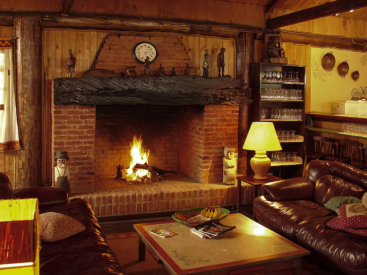 fireplace, luggage, fire, firewood, indoors, comfortable, home Interior