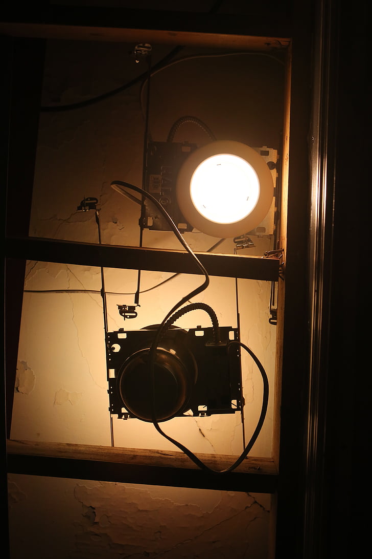 white, led, light, turned, camera, circuit, pad
