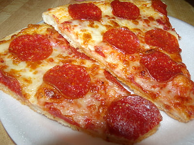 Pizza, pepperoni, plátky, syr, jedlo, taliančina, mozzarella
