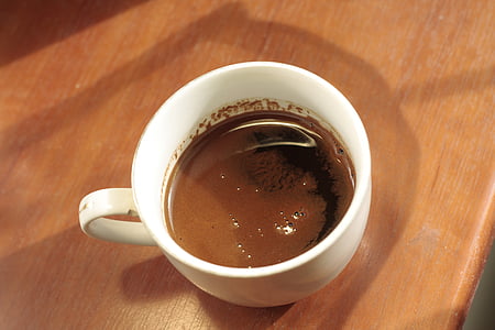 must, kohvi, jook, Cup, laud, puit, tume
