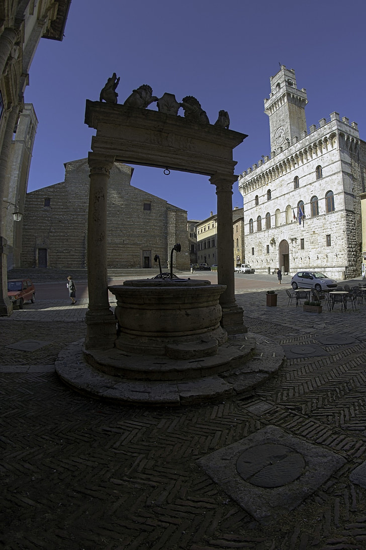cathedral, montepulciano, well, main square, town hall, noble wine, wine