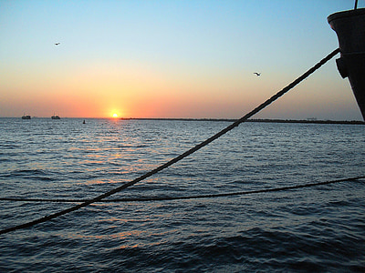 ηλιοβασίλεμα, Walvis bay, Κόλπος, στη θάλασσα, Ωκεανός, νερό, Ήλιος