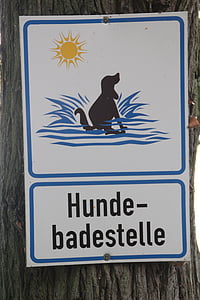Hund, Badeplatz, Schild, Hinweis, Kennzeichnung
