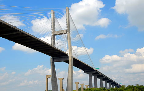 Rentangan jembatan, arsitektur, Jembatan, Kota, suspensi, Sungai, Landmark