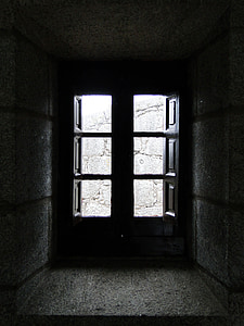 silne, okno, samotność, nadzieję, że, Aconchego, Więzienie, pusty
