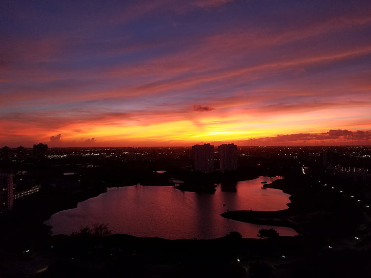 naplemente, Aventura, Florida, 001, elmélkedés, nem az emberek, sziluettjét