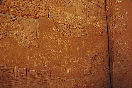 Luxor, dinding, Deskripsi, Candi, Mesir, dinding berukir, pemotongan plotter