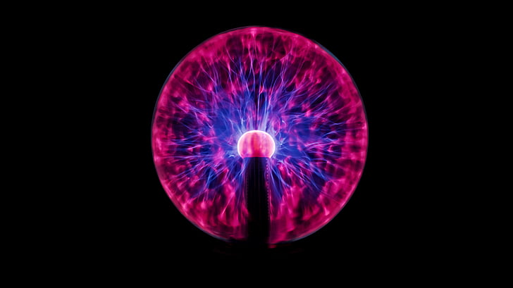 plasma, Globen, lång, exponering, energi, ljus, vetenskap