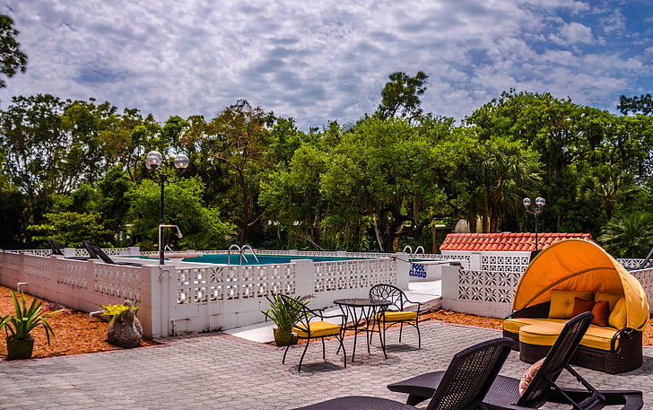 Shangri-la, Spa, Hôtel, Bonita springs, piscine, Floride, palmiers