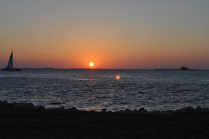Key west, solnedgang, Florida, himmelen, sjøen, hav, natur