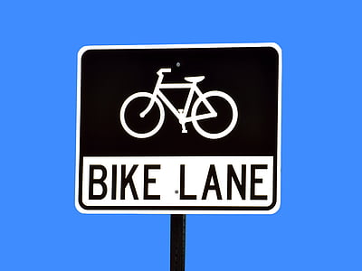 bike land, sign, signage, road sign, bike, road, bicycle