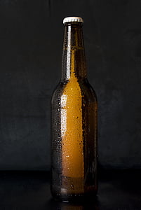 marrom, vidro, garrafa, cerveja, álcool, cerveja, frio