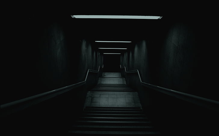 stigen, mørke, mysterium, trapper dawn, korridoren, skummelt, tunnelen
