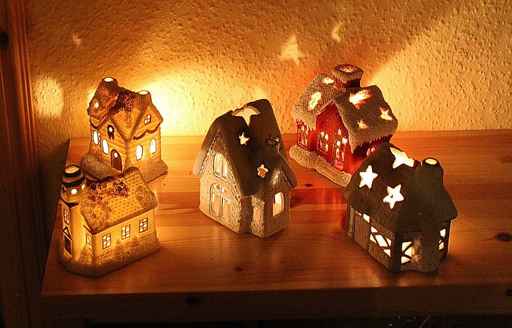 sveče hiše, božič, pojav, Svečnik, dekoracija, božični okraski, božični čas