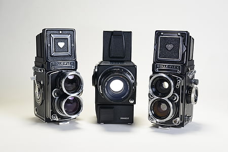 la fotocamera, vintage, nero