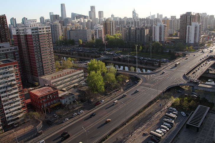 Peking, pohľad z ulice, Panoráma mesta