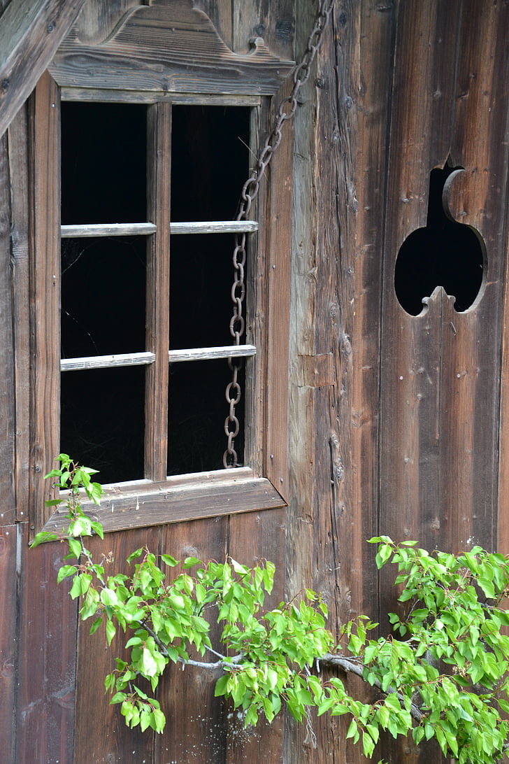 Прозорец, стар, Хижа, селска къща, Антик, стар Прозорец, дървен материал