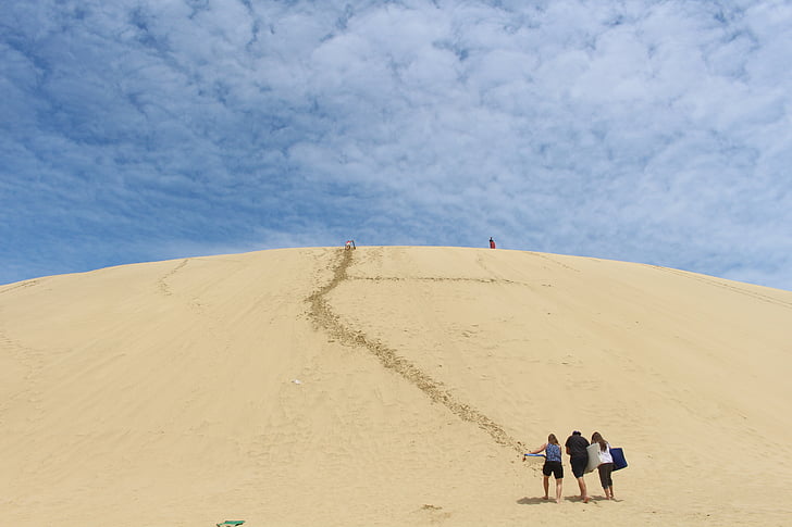 sand dune, te paki, new zealand, sky, sand, landscape, nature