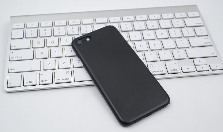 мобилни, работното място, клавиатура, ябълка, Apple мобилни телефони, Черно, iPhone 7