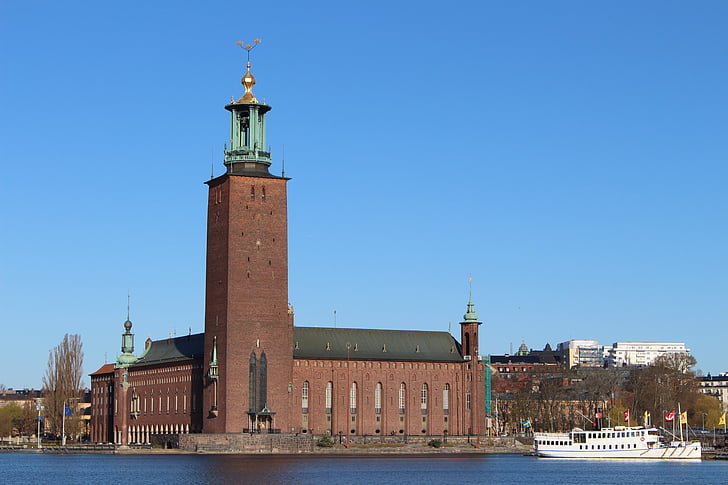városháza, Stockholm, épület, Svédország