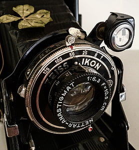 lente, Zeiss ikon, cámara de fotos, históricamente, cámara - equipo fotográfico, pasado de moda, antiguo