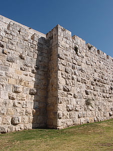 fal, Jeruzsálem, Izrael, óváros, Sky, ősi, zsidó