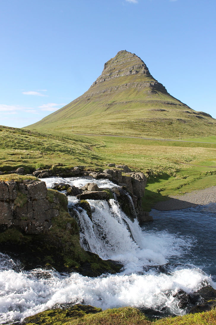 kirkjufell, snaefellsnes, Islandia, scenics, di luar rumah, pemandangan, tidak ada orang