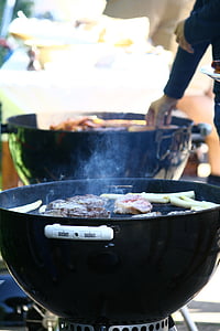 BBQ, barbecue, grillé, Parti, alimentaire, viande, fumée