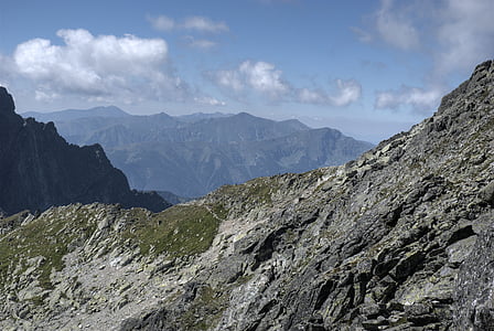 Tatry, Bystre sedlo, Slovaquie, montagnes, panoramas, paysage, Tops