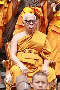 budistes, monjos, assegut, tradició, cerimònia, persones, Tailàndia