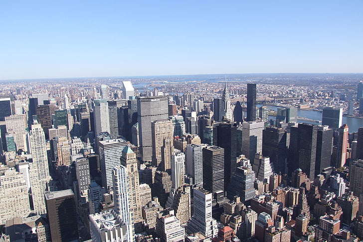 Newyork, Miasto, Architektura, Ulica, niebo, Nowy Jork, budynki
