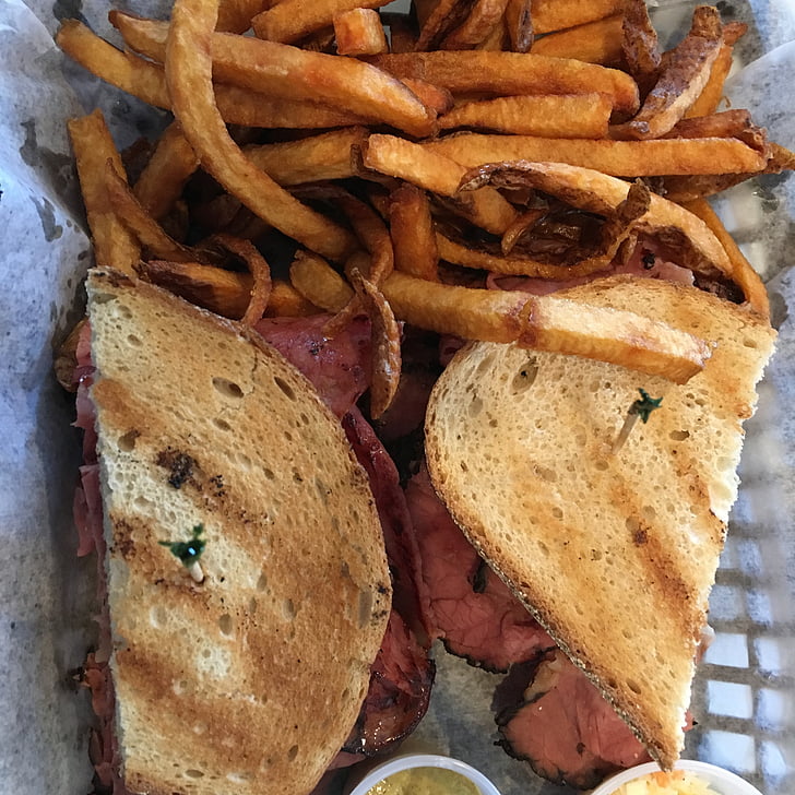sandwich, lunch, meal, afternoon, food, bread, pastrami