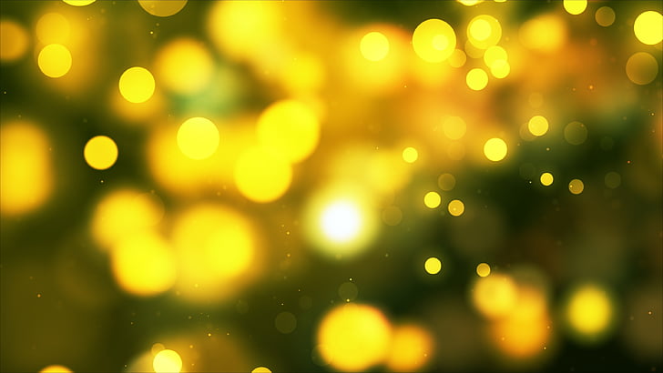 Lichter, gelb, Kreise, Bokeh, Glühen, abstrakt, Hintergrund