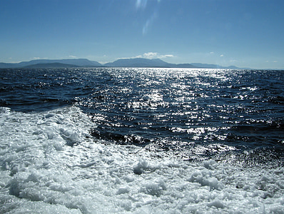 vand, Ocean, bølger, glitrende, mousserende, refleksion, Irland