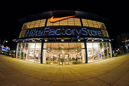 Nike, Atlantic city, lo shopping, Fisheye, negozio, città, urbano