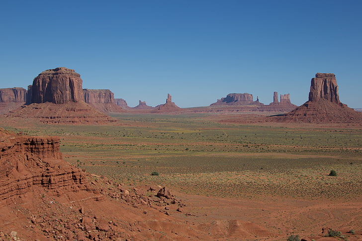 Spojené státy americké, krajina, Příroda, Panorama, Národní park, Monument valley, Hill