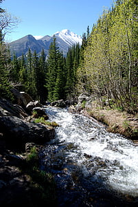 gletsjer creek, droom meer trail, Nationaalpark Rocky mountain