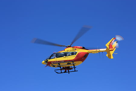 helicòpter, seguretat civil, rotor, fulles
