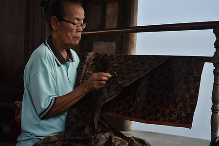 Frau, Batik, traditionelle, Kultur, Indonesien, Weiblich, Asien