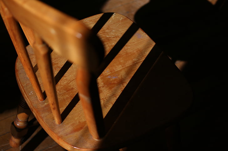 chair, shadow, light, wood - material, no people, close-up, day