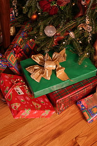 božič, predstavlja, dekoracija, počitnice, sezona, pozimi, praznovanje