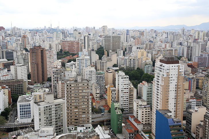 São paulo, gebouwen, moderne architectuur, oude procent, gebouw, Spider luchten, Center