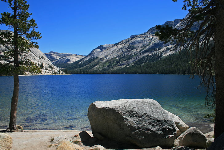 Λίμνη, μπλε, βουνά, εθνικό πάρκο, ΗΠΑ, νερό, ουρανός