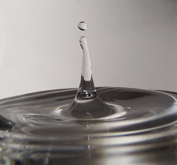 close-up, drop of water, ripple, splash, water, drop, liquid
